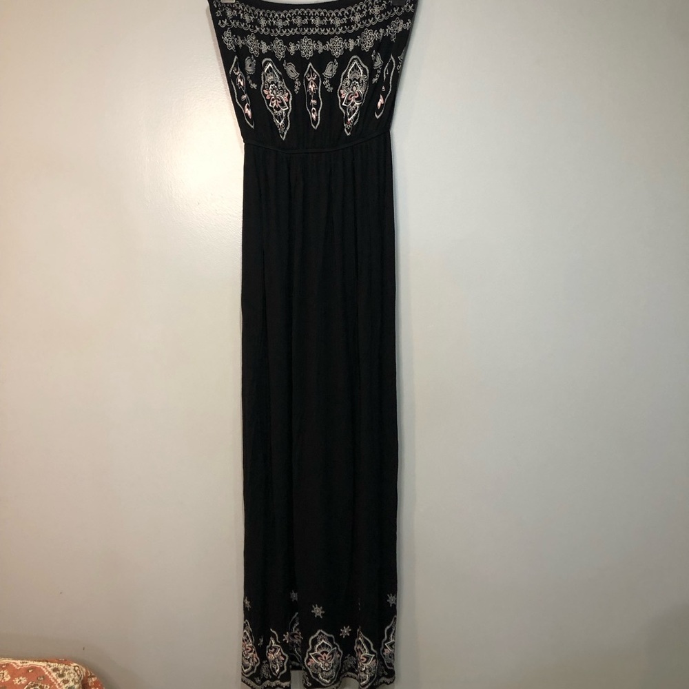Love Tree Happens Black Flowy Boho Maxi Dresses